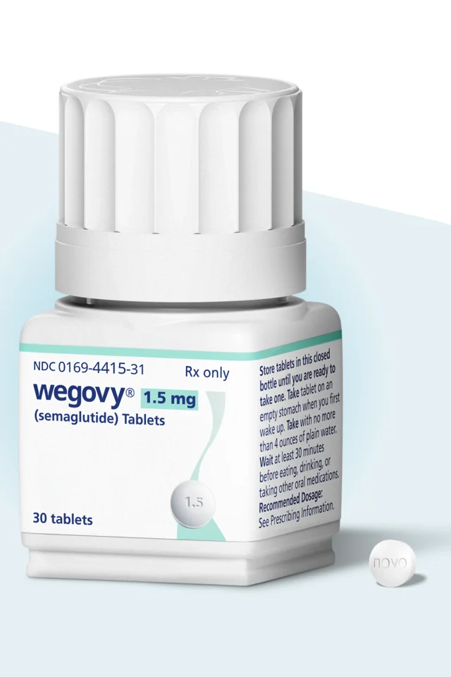 Wegovy pill (oral semaglutide) once-daily weight loss tablets, manufacturer packaging