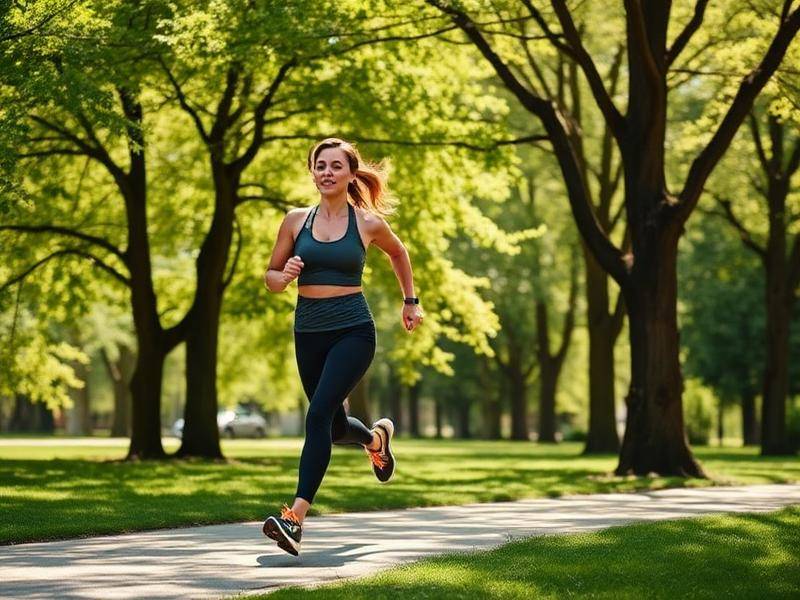 Woman exercising in a park as part of a weight management routine