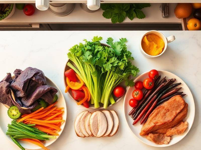 Healthy meal preparation with fresh vegetables supporting weight loss